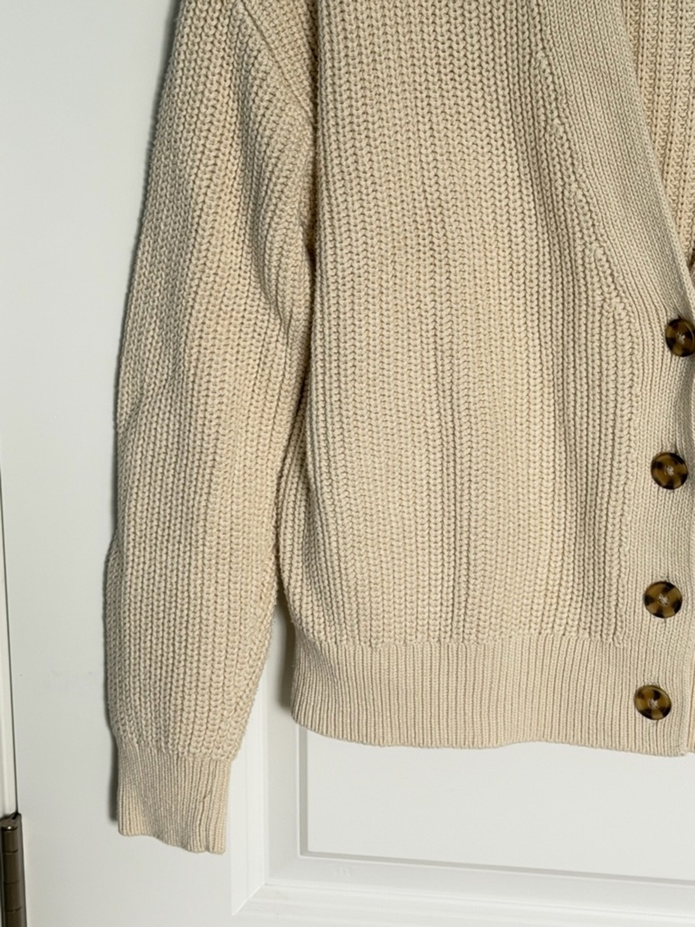 GAP Women's Chino Beige Shaker-Stitch Cardigan Size Small 54599 - Picture 4 of 16